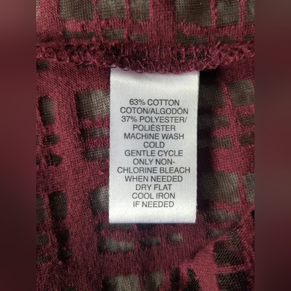 LOFT Burgandy Short Sleeve Shirt Size L - Picture 5 of 5